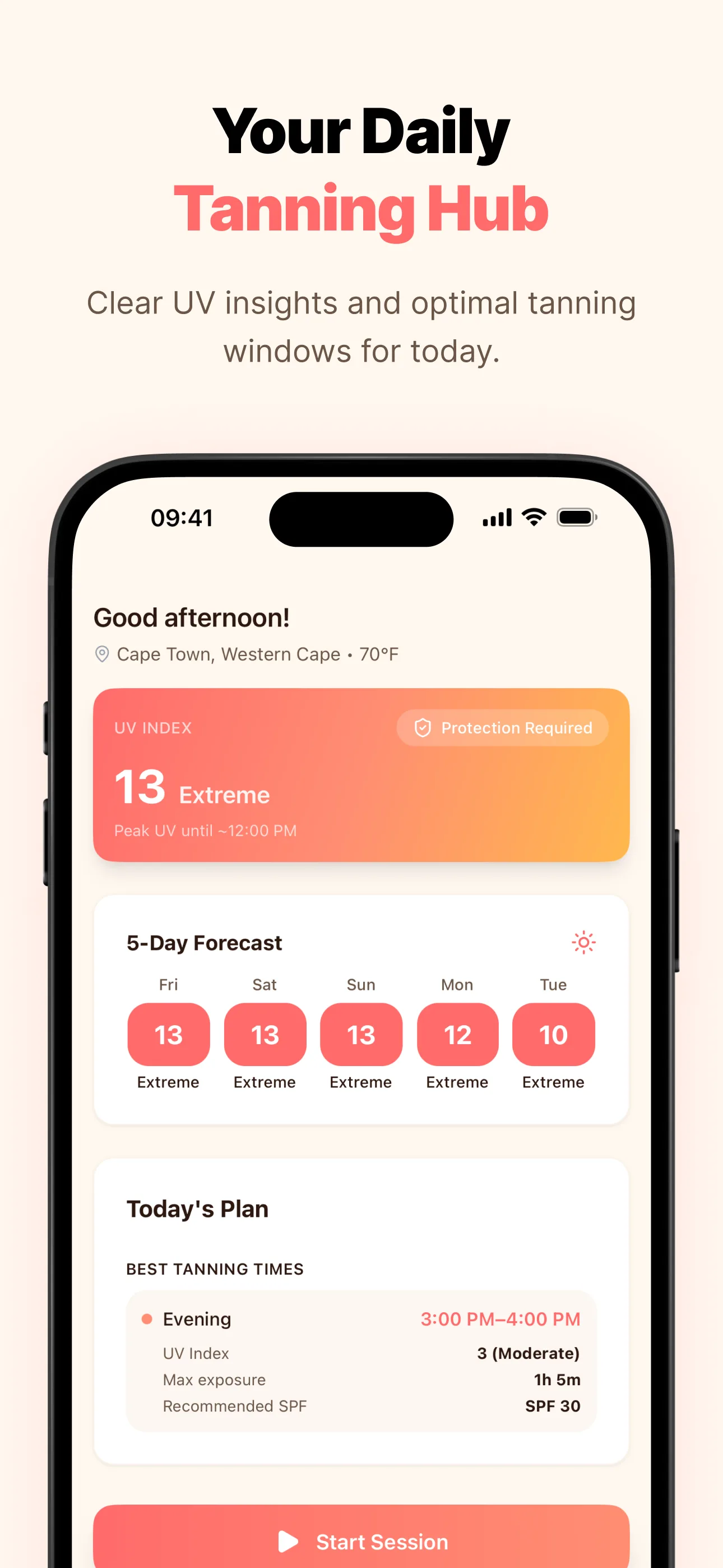Home Dashboard - UV Index and Smart Tanning Windows